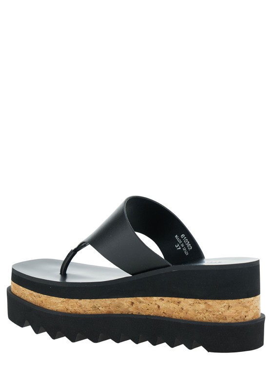 Shop Stella Mccartney Black Thong Sandals With Sneak-elyse Platform In Eco Leather