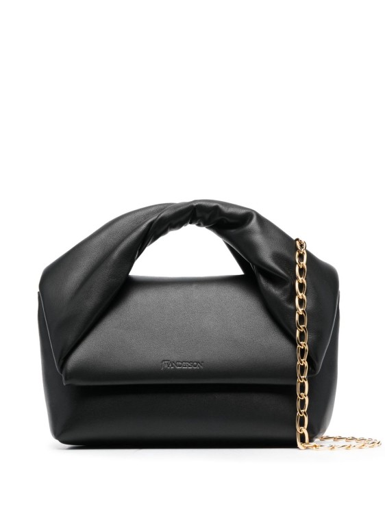LARGE TWISTER - LEATHER TOP HANDLE BAG in black