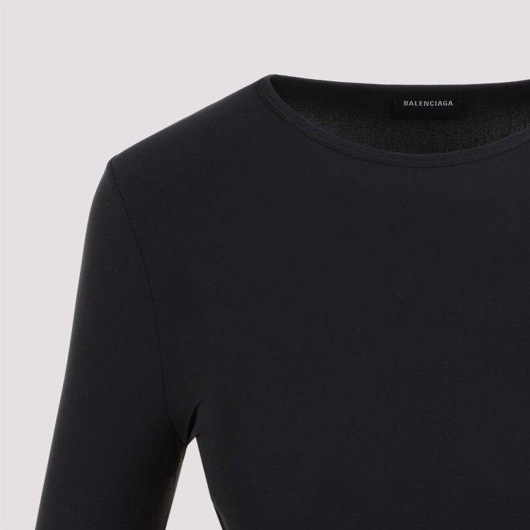 Shop Balenciaga Cut Out Black Polyamide Mini Dress