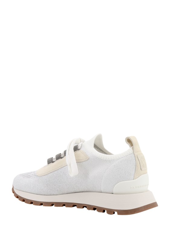 Shop Brunello Cucinelli Lurex And Suede Sneakers In White