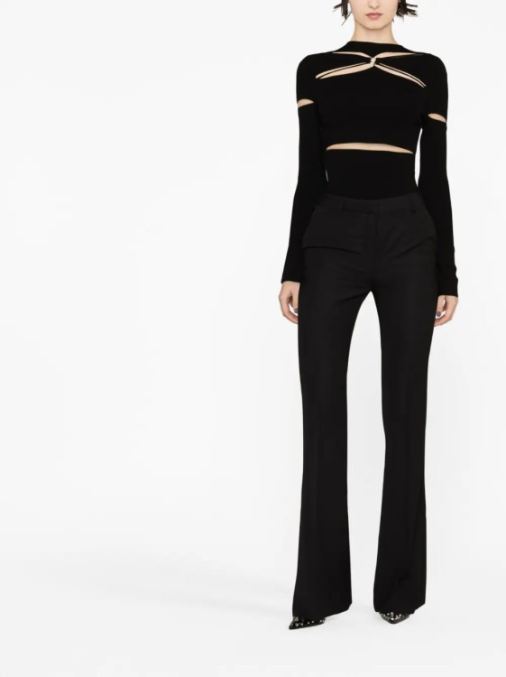 Shop Versace Black Flared Pants