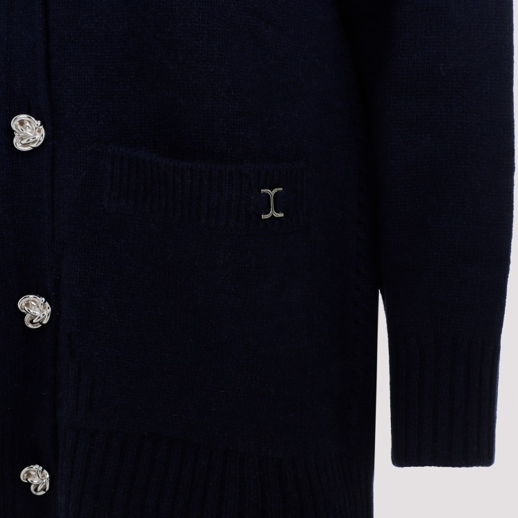 Shop Chloé Iconic Blue Cashmere Cardigan In Black