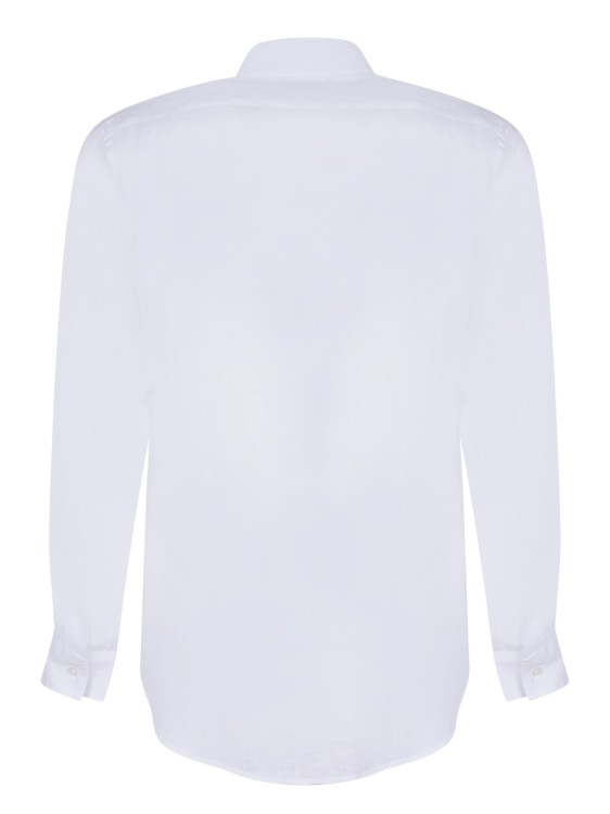 Shop Dell'oglio Pure Linen Shirt With Button Closure In White