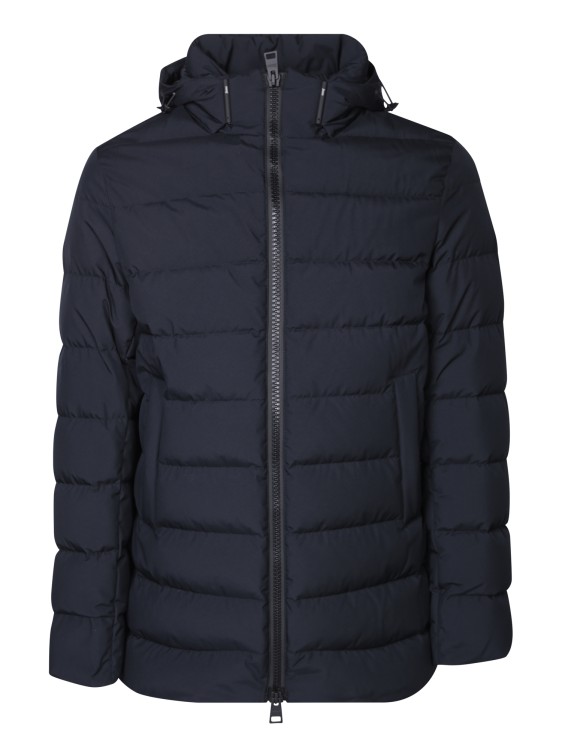 Herno Hooded Down Jacket Laminar In Blue
