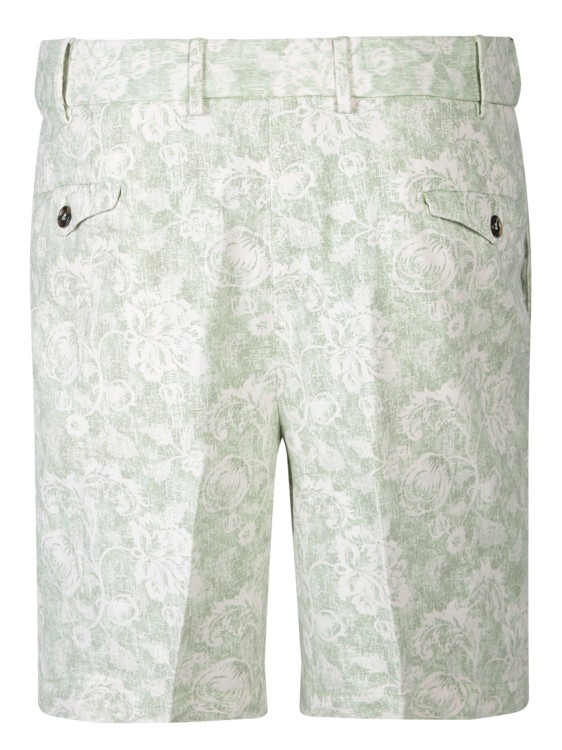 Shop Dell'oglio Bermuda Shorts With Floral Print In Green