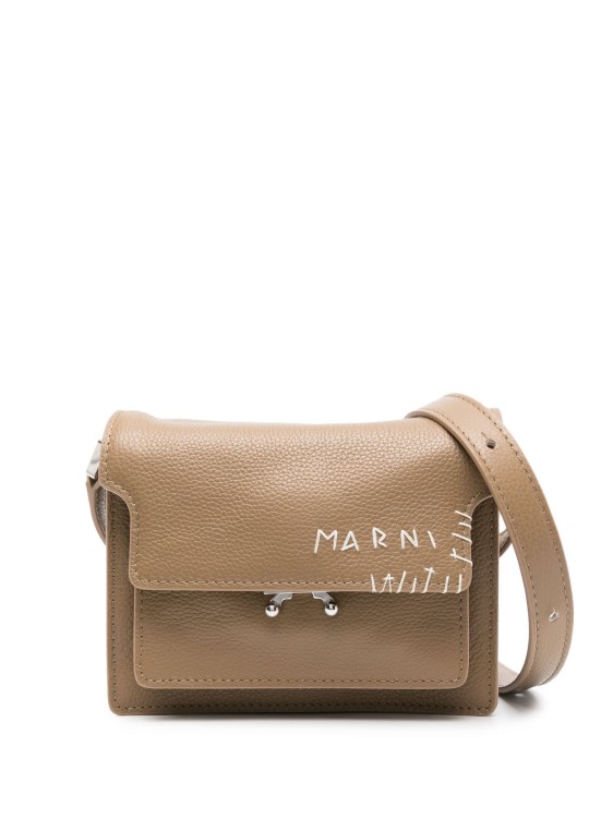 Shop Marni Trunk Mini Brown Bag In Neutrals