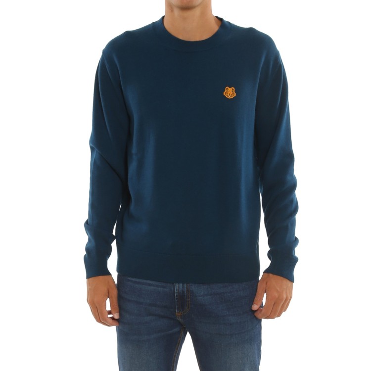 Shop Kenzo Blue Wool Sweater