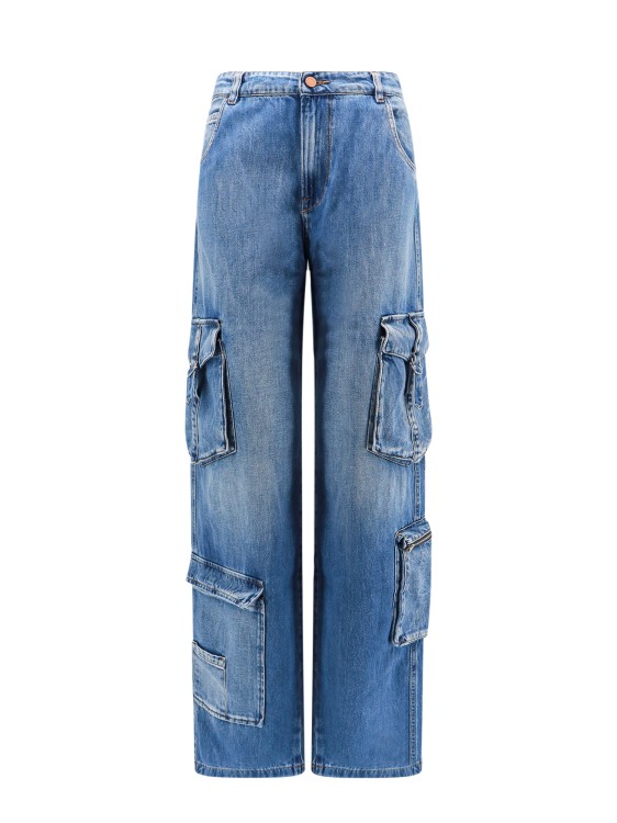 Shop 3x1 Cotton Cargo Jeans In Blue