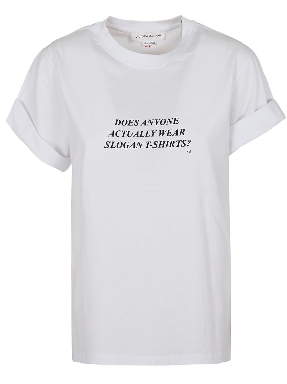 Victoria Beckham White T-shirt With Black Writing