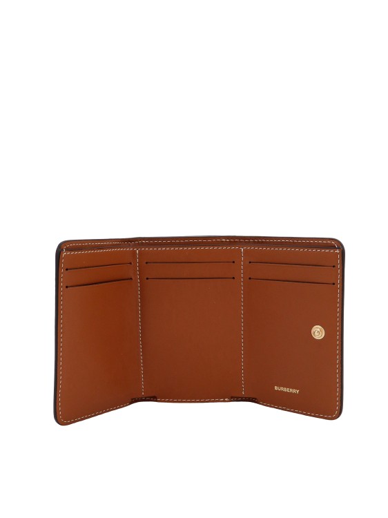 Shop Burberry Coated Canvas Wallet With Check Motif In Brown