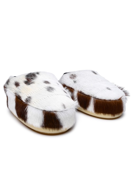 Shop Moonboot Two-tone Pony Hair Slipper In White