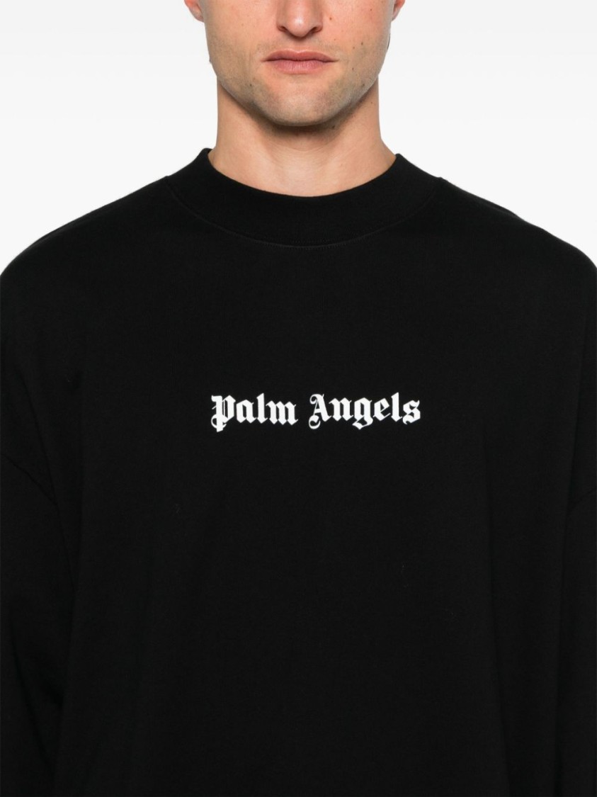 Shop Palm Angels Sweatshirt With Logo In Black