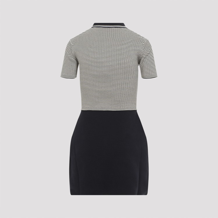 Valentino Multicolor Cotton Mini Dress In Black