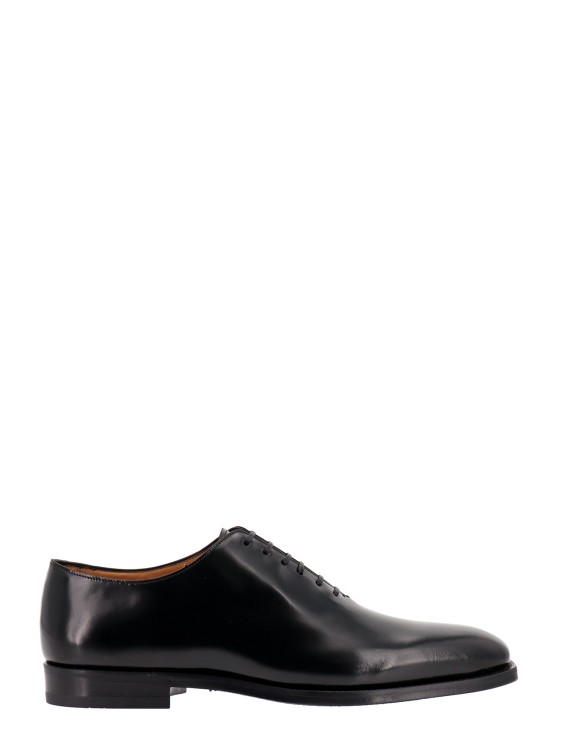 Ferragamo Men's Angiolo Tramezza Whole-cut Leather Lace-up Shoes In Black