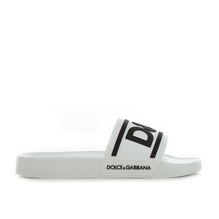Dolce & Gabbana Kid's Logo Two-tone Pool Slide Sandals In White