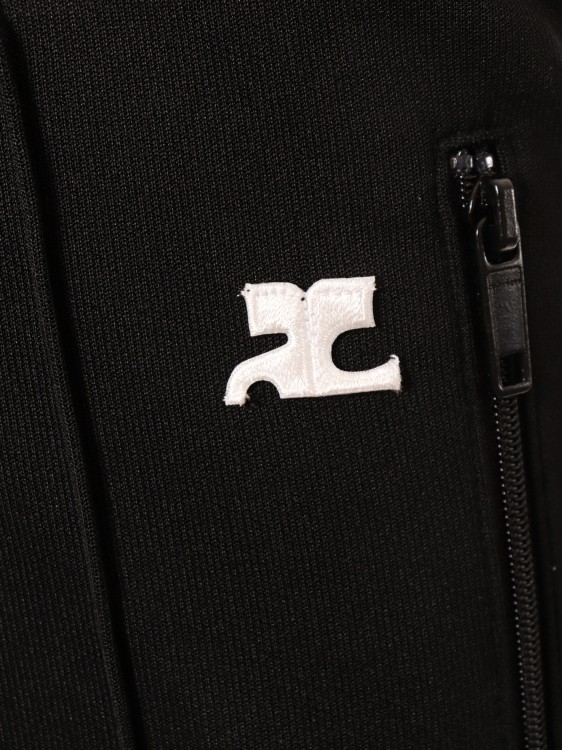 Shop Courrèges Black Jogging Trouser With Logo Patch