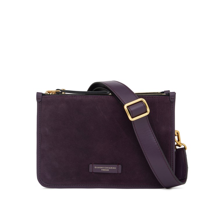 Shop Gianni Chiarini Debbie New Crossbody Bag In Plum Leather In Purple