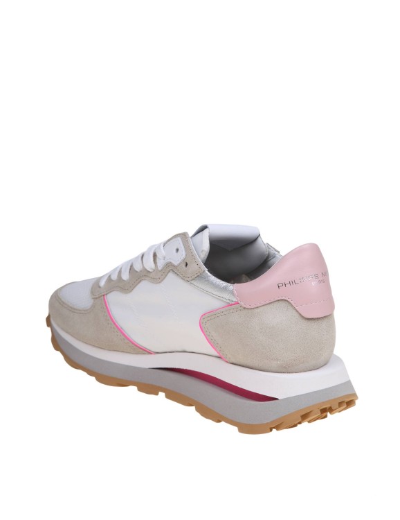 Shop Philipp Plein Tropez Sneakers In Suede And Nylon Color White And Pink