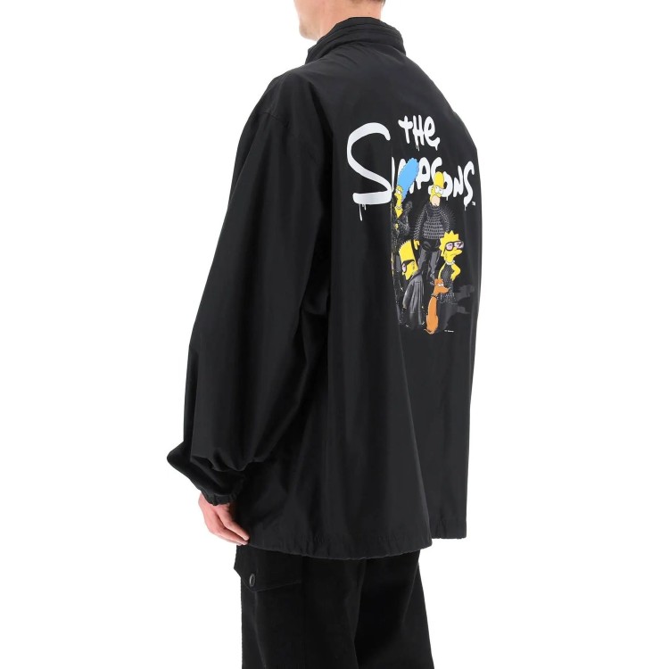 Shop Balenciaga The Simpson Oversize Windbreaker Jacket In Black