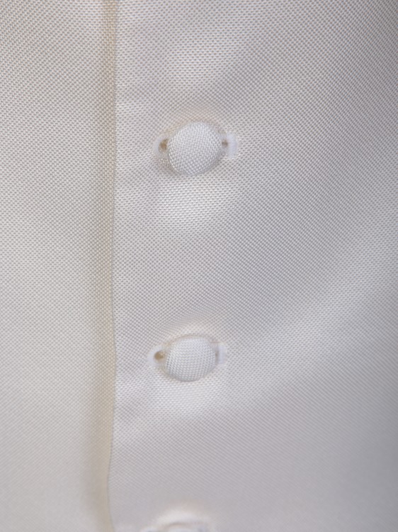 Shop Dell'oglio White Oxford Waistcoat