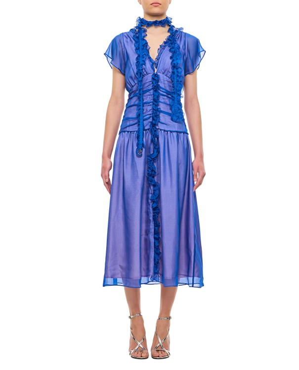 Shop Saks Potts Blaire Silk Dress In Blue