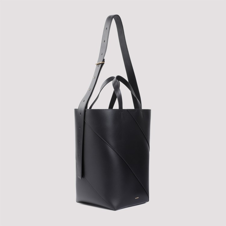 Shop Jil Sander Vertigo Black Nappa Calf Leather Tote Bag