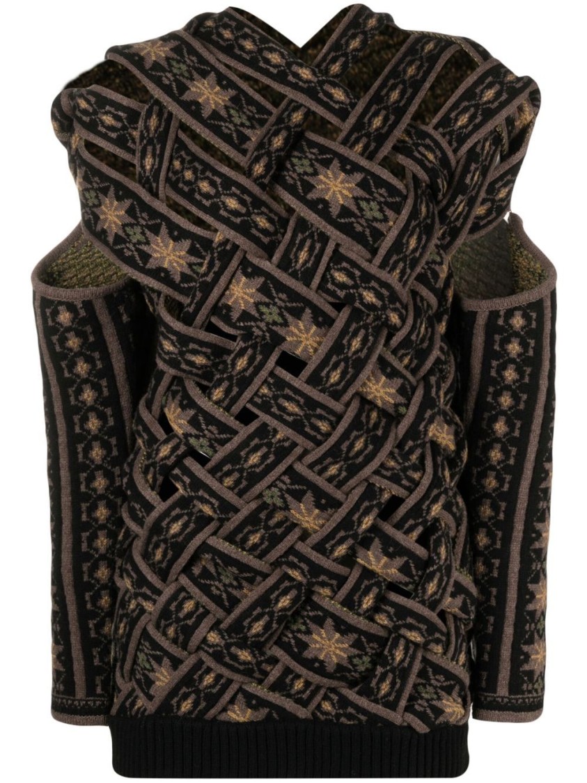 Y/Project | H.Lorenzo|Braided Norwegian Sweater (MPULL73-S23-Y56-BROWN)