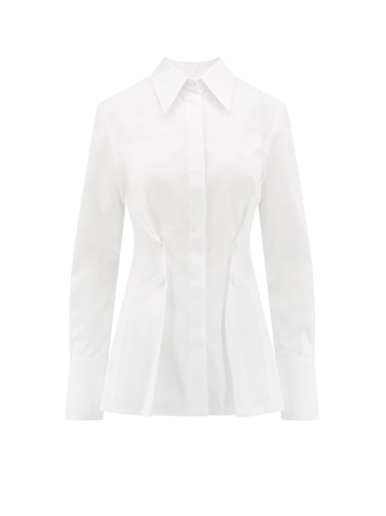 Shop Givenchy Cotton Shirt With Pleated Effect In White