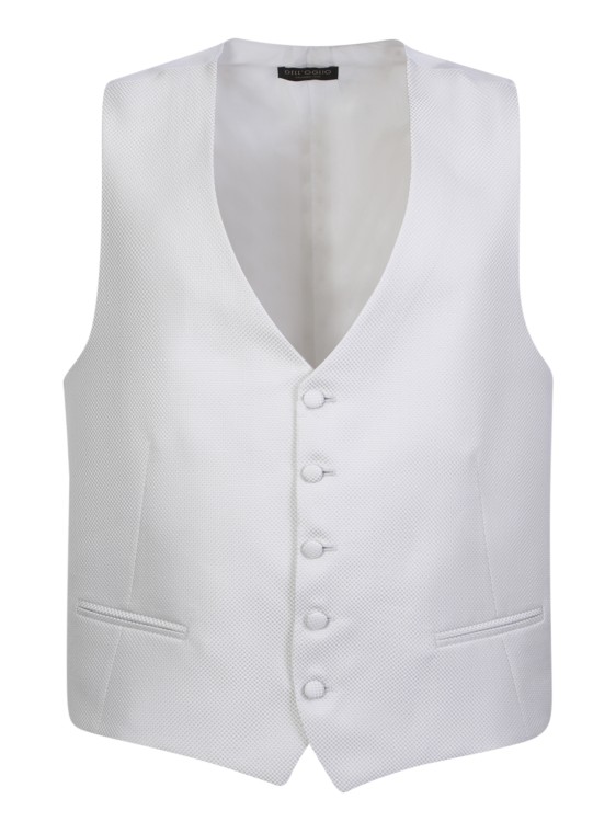 Dell'oglio Pearl Oxford Waistcoat In White