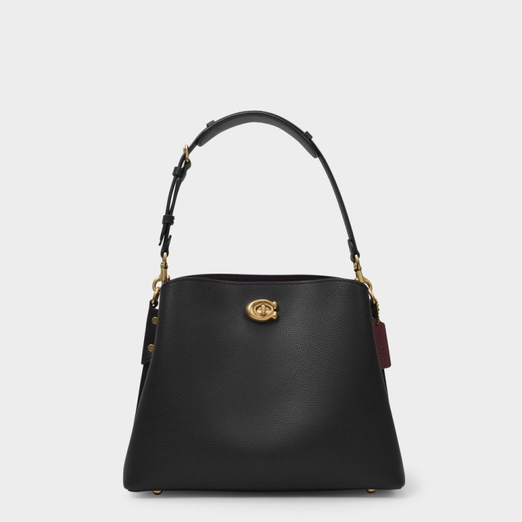 Shop Coach Willow Shoulder Bag Black - Leather