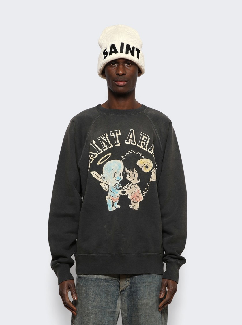 Aries Crewneck Sweatshirt by Saint Michael in Black color for