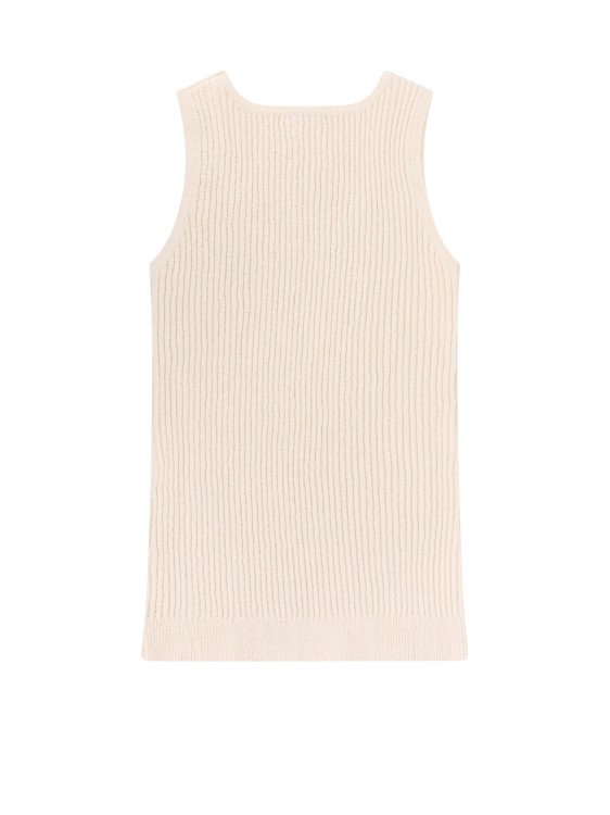 Shop Totême Sustainable Material Tank Top With Bouclé Effect In Neutrals