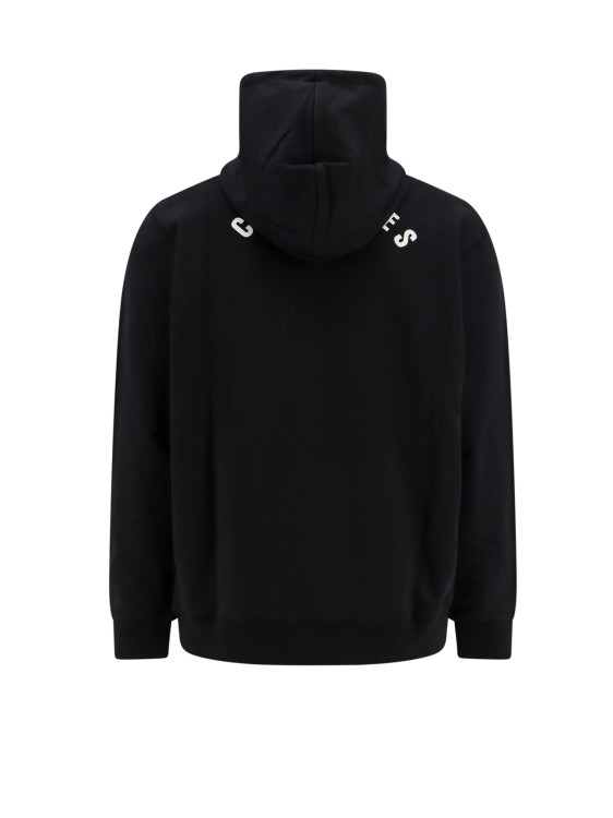 Shop Courrèges Cotton Sweatshirt With Moon Fleece Print In Black