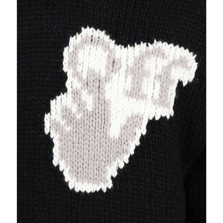 Shop Off-white Knitted Hooded Sweatshirt In Black