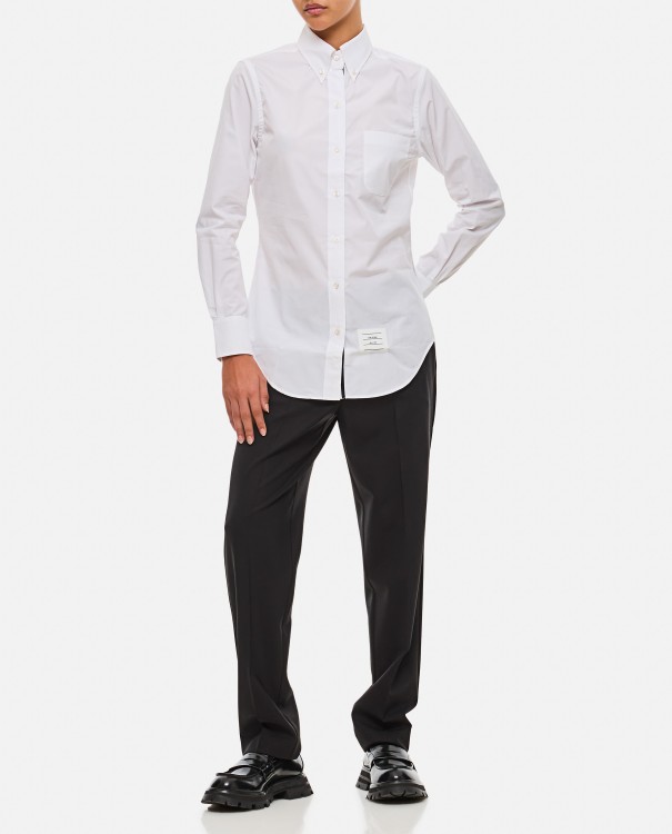 Shop Thom Browne Classic Point Collar Poplin Shirt In White