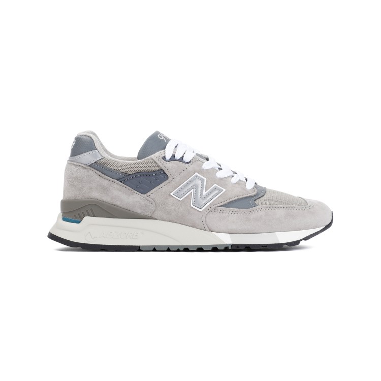 Shop New Balance Grey Suede Leather 998 Sneakers Made In Usa