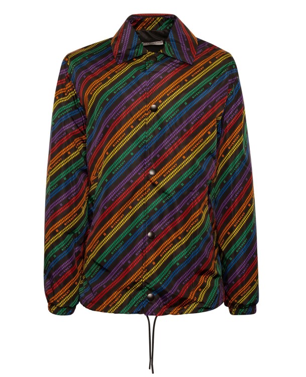 Shop Givenchy Rainbow Chain Nylon Jacket In Black