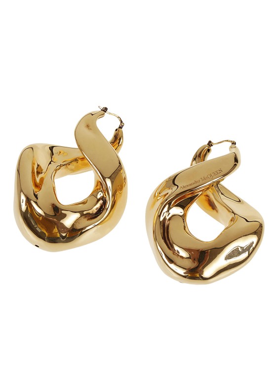 Shop Alexander Mcqueen Twisted Hoop Earrings In Gold