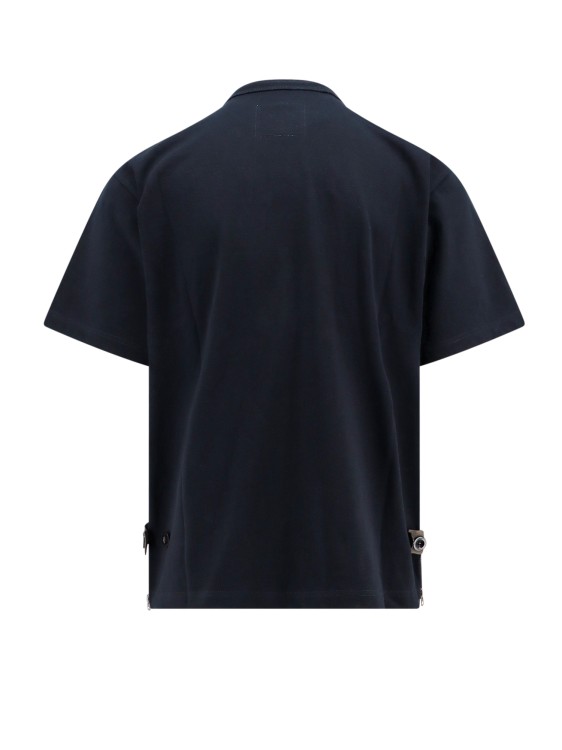 Shop Sacai Cotton T-shirt With Zip On The Bottom In Blue