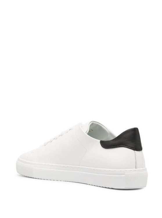 Shop Axel Arigato Clean 90 Contrast' White Low Top Sneakers With Laminated Logo In Leather