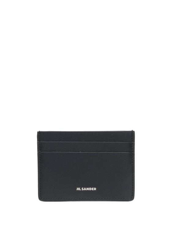 Shop Jil Sander Logo-print Leather Cardholder In Black