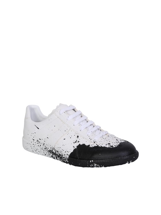 Shop Maison Margiela Paint Splatter Design Sneakers In White