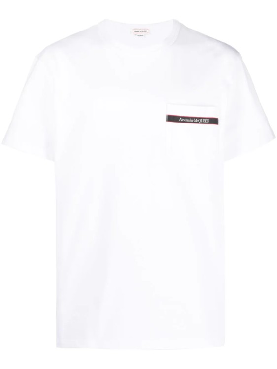 Shop Alexander Mcqueen White Logo Tape T-shirt