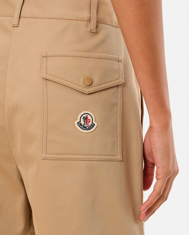 Shop Moncler Cotton Shorts In Brown