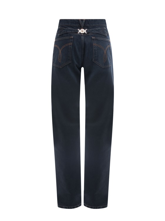 Shop Versace Mitchel Fit Jeans With Medusa Buttons In Black
