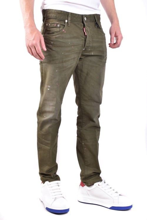 Dsquared2 Green Cotton Blend Jeans In Green
