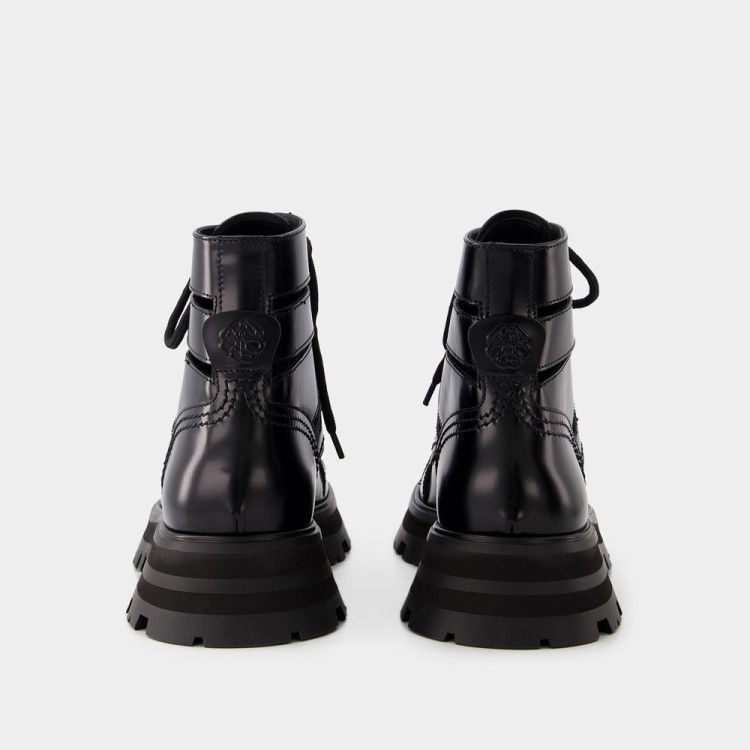 Shop Alexander Mcqueen Wander Ankle Boots - Leather - Black