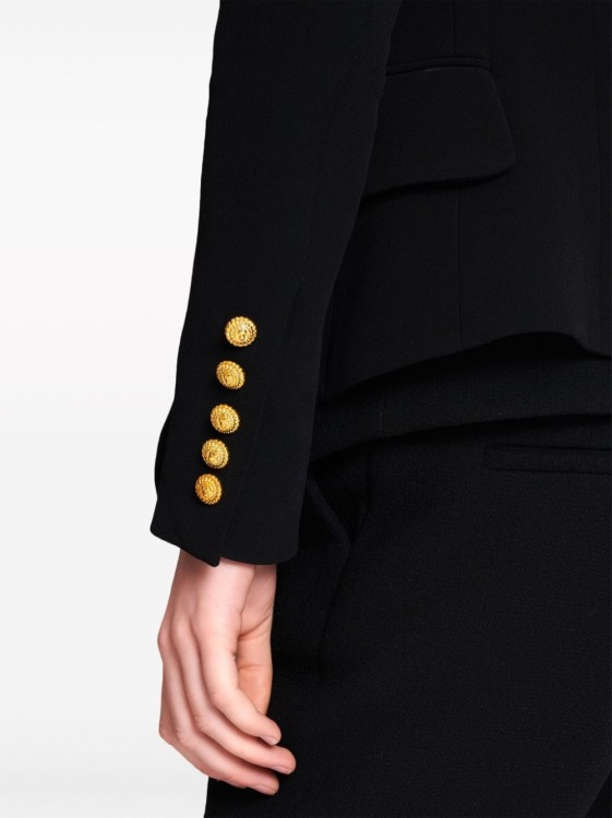 Shop Balmain Satin-lapel Single-breasted Blazer In Black