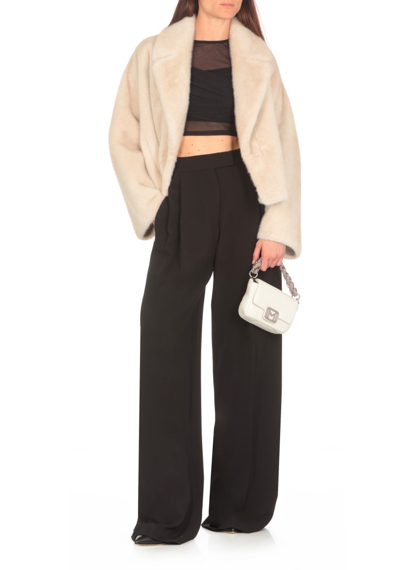Valentini 1972 Synth Fur Coat In Neutrals