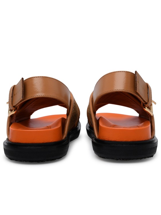 Shop Marni Brown Raffia Blend Fussbett Sandals